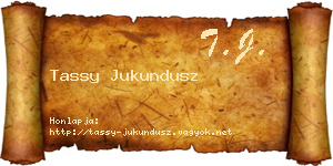 Tassy Jukundusz névjegykártya